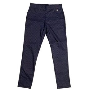 Women’s Preppy Tommy Hilfiger Navy and Silver Pin Striped Pants Classic Size 14